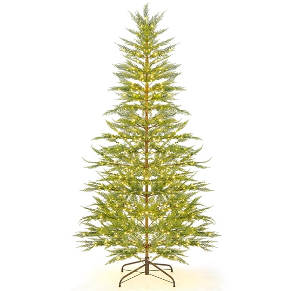 Realistic 3 Feet Pre-Lit Christmas Tree, 50 Warm White LED Lights Fire-Retardant PE Tree, Easy-Assemble Holiday Decor for Home Office Party & Countertop