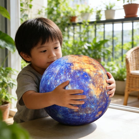 Realistic 3D Planet Stuffed Toy,The Sun Plush Soft Pillow,Cuddly Solar System Plushie Models for Educational Learning,The Sun Planet Plush Space Planet Throw Pillow Solar System Plush Balls Decor