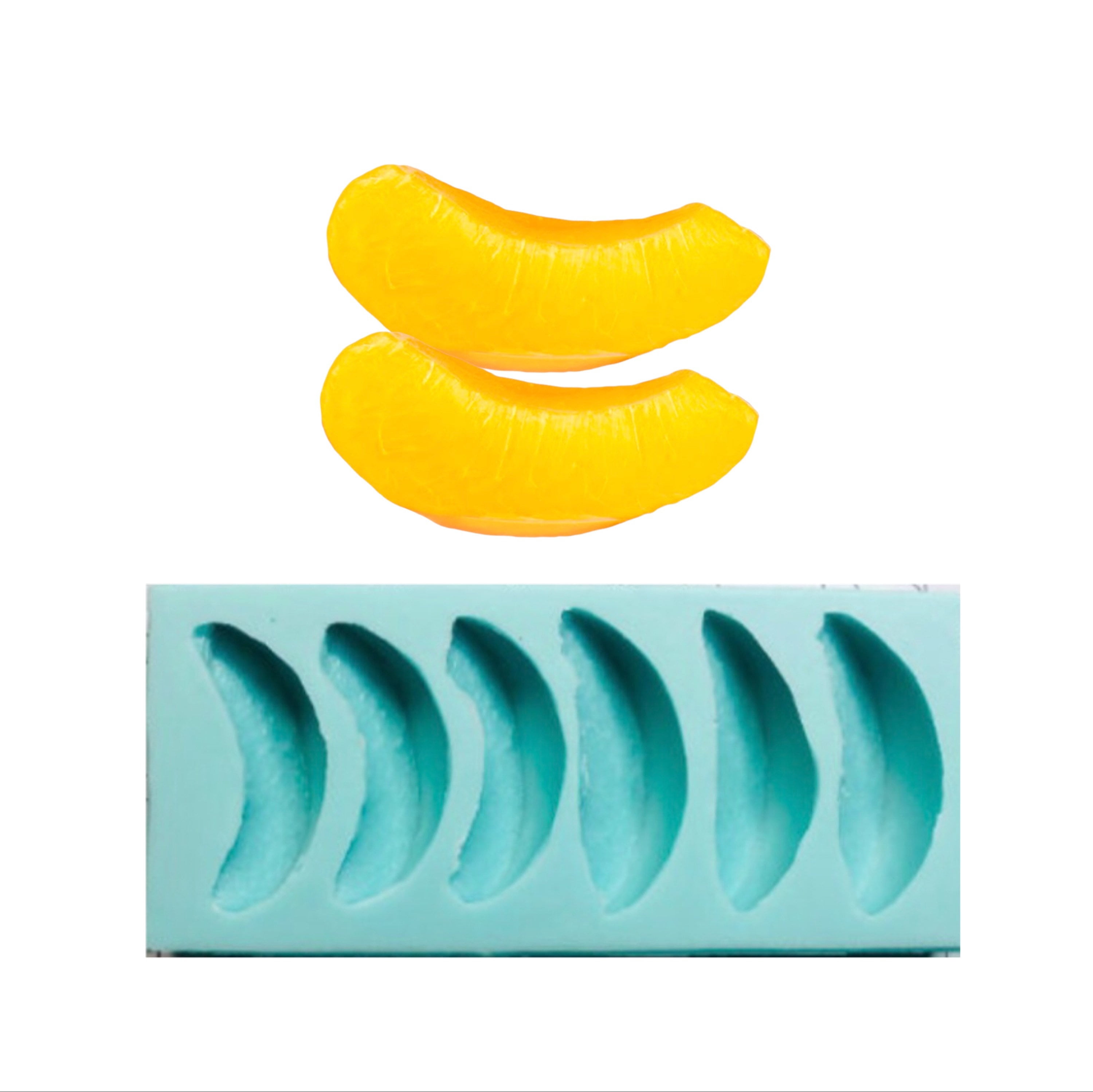 Realistic 6 Slices of Peach Silicone Mold. For Wax | Soap | Resin Castings| Not Food Grade