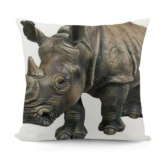 Realistic African Safari Grasslands Majestic Rhinoceros Wild Beast Decorative Figurine Long Pachyderm Rhino Statue Endangered Wildlife Animal Decor Sculpture