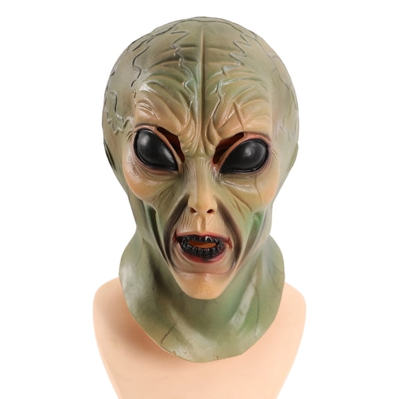 Realistic Alien Mask,Full Head Alien Head Mask,Funny Green Monster Headgear
