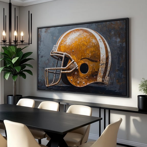Realistic American Football Helmet Wall Art Vintage Style Sport Poster Motivational Decor Sports Poster Ready To Hang, Unframed Poster Size 8x12