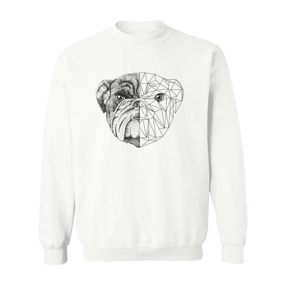 Realistic And Polygonal Bulldog. Sweatshirt Men -Image by Shutterstock, Male Large