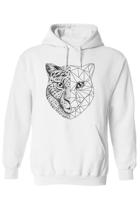 Realistic And Polygonal Cheetah Hoodie Men -Image by Shutterstock, Male XX-Large
