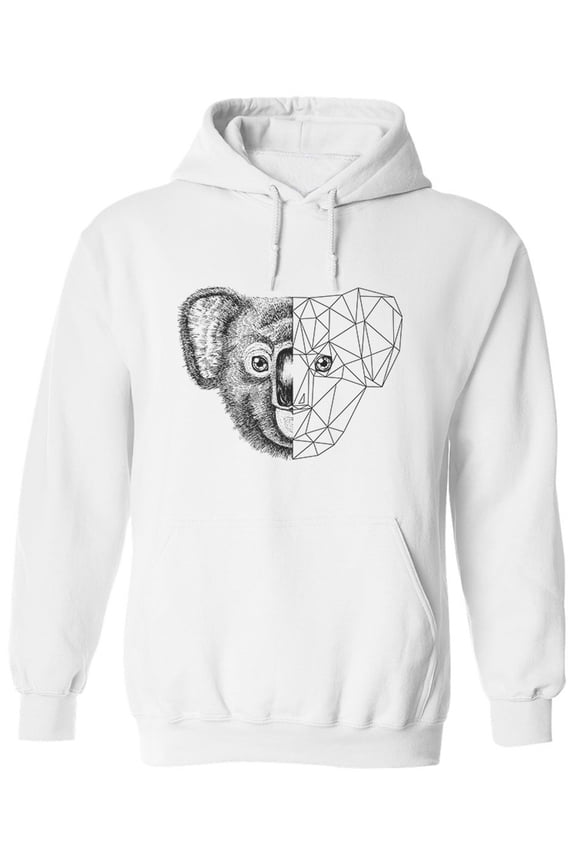 Realistic And Polygonal Koala Hoodie Men -Image by Shutterstock, Male Large