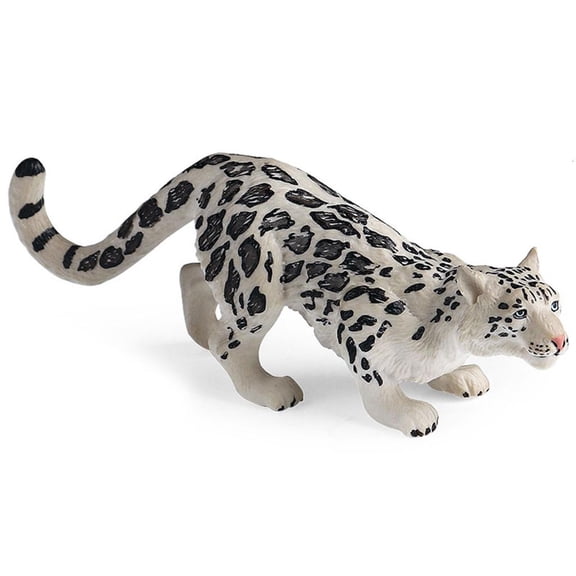 Simulation Snow Leopard Model Cheetah Statue Ornament Decor Leopard Figurine for Wildlife Enthusiasts & Collectors