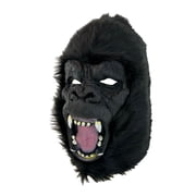 Realistic Ape Gorilla Mask,Full Head Ape Mask,Funny Black Gorilla Mask,Furry Monkey Chimpanzee Mask for Halloween Party Carnival,Spoof Animal Head Mask