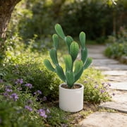 Realistic Artificial Aloe Vera Plant with Planter, UV Resistant Faux Plant for Home Office Indoor Outdoor Decor