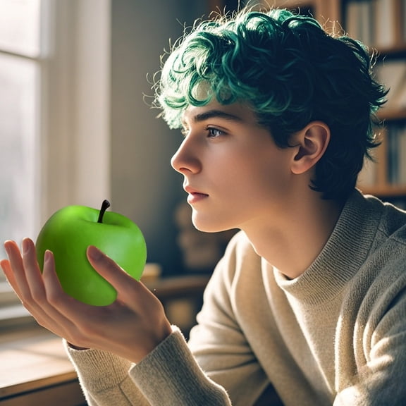 Realistic Artificial Apple Fruit Ornament Foam Decorative Apple Prop, Hand Painted Vivid Lightweight Tabletop Display, For Kitchen Dining Table Wedding Home Decor(Green)
