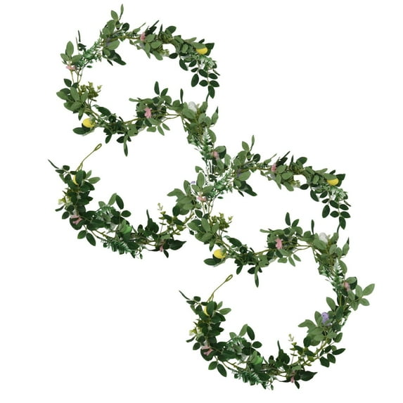 Realistic Artificial Christmas Garland, 6.4FT Leaves Vines Greenery Garland for Mantle Fireplace Stairs, Indoor Outdoor Holiday Decor