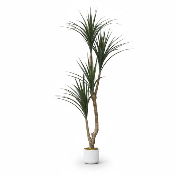Realistic Artificial Dracaena Marginata Tree 3.3FT - UV-Resistant Faux Floor Plant - Iron-leaved dragon blood tree 165 Green