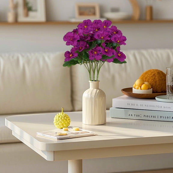 Realistic Artificial Fake Flowers for Tabletop Centerpiece Vase Filler Easter Spring Faux Floral Wedding Party Bouquet, Purples