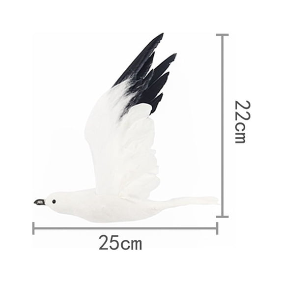 Realistic Artificial Feathered Seagull Decoy - for Garden and Home Decoration, Made of Foam and Feather, Great Gift
