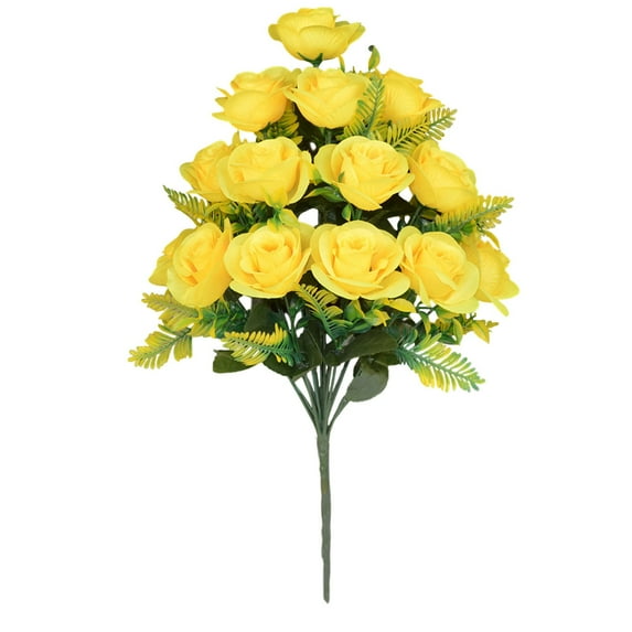 Realistic Artificial Flower Bouquet, Fake Flowers for Home Decor, 20-Inch Tall Plastic Floral Arrangement, Low Maintenance Centerpiece for Table Office or Wedding