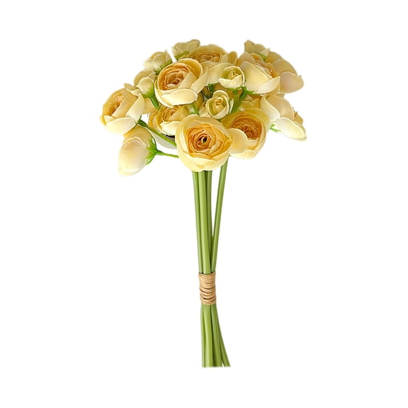 Realistic Artificial Flower Bouquet,Ranunculus Artificial Flowers-15 Tall Faux Silk Cloth Ranunculus,for DIY Bouquets, Centerpieces Arrangements Bridal Shower Decorations