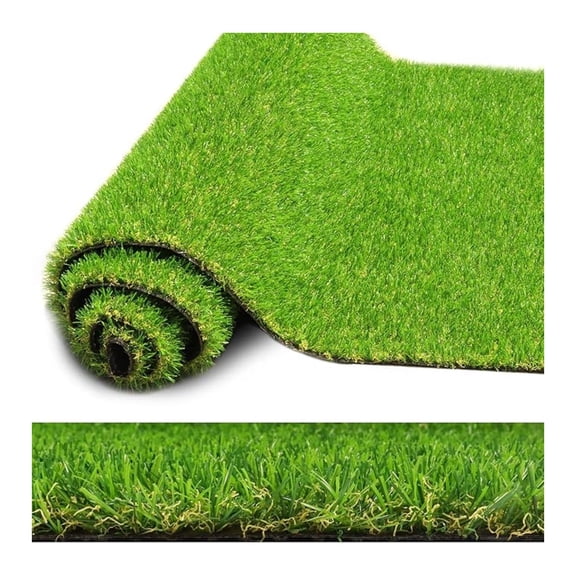 Realistic Artificial Grass Rug 3 FT x 16 FT Fake Faux Turf Grass, 0.8" Indoor Outdoor Patio Garden Lawn Landscape Balcony Synthetic Grass Mat, 4-Tones, Drain Holes, Rubber Backing