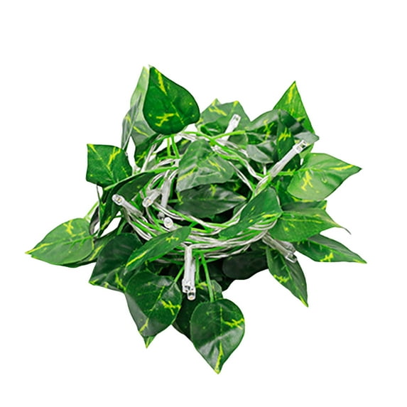Realistic Artificial Green Leaf String Light, Battery-Operated, Clear Veins, Vibrant Color, Energy-Saving, Decorative Extra-Long Wedding Party, Artificial Green Leaf String Light, Party Supplies