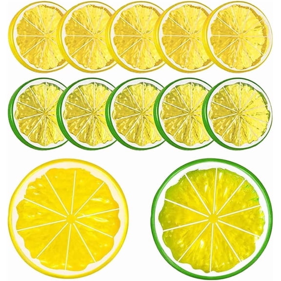 Realistic Artificial Green Lemon Slices , Large PVC Fruit Slices for Table Centerpieces, Photography Props & Home Decor(RL 10 PCS)