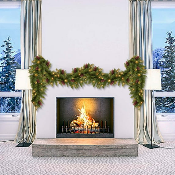 Realistic Artificial Green Rattan Garland, Soft Rubber Simulation Plants Decoration, 5.9 Feet Length for Door Frame and Window Hanging, for Home Decor, Christmas, and Thanksgiving Seasons