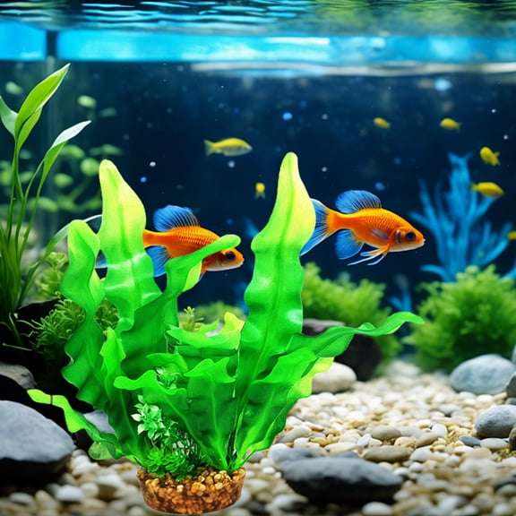 Realistic Artificial Kelp for Aquariums - 10.24 Inch Tall Plastic Seaweed Plants, Fish Tank Decorations for Stunning Underwater Landscape, By Preplabs