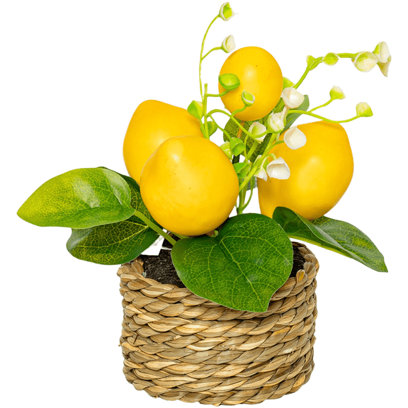 Realistic Artificial Lemon Tree 15cm Small Potted Plant Fake Fruit Decor For Home Office Desk Wedding Party Centerpiece