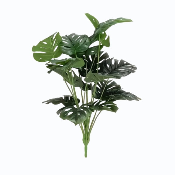 Realistic Artificial Monstera Leaf Decor - Sun Protected Faux Plant, Zero Maintenance, 19.7 Inch, Green, 1 Pack