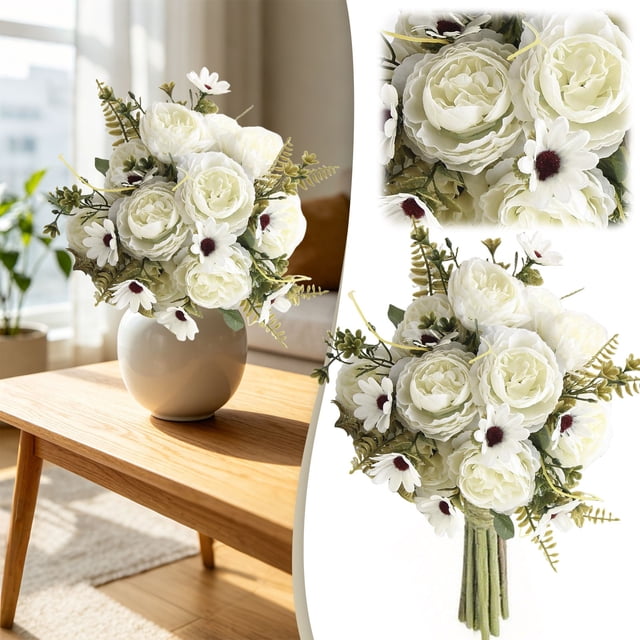 Realistic Artificial Peony Bouquet, Colorful Peony Arrangements For ...