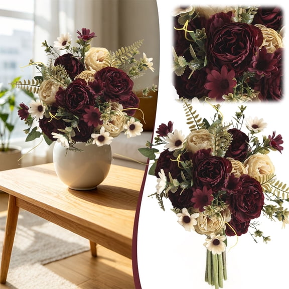 Realistic Artificial Peony Bouquet, Colorful Peony Arrangements For Vase, Elegant Table Centerpiece Flowers, Wedding Decor Artificial Peonies, Versatile Indoor Home Decor Flowers