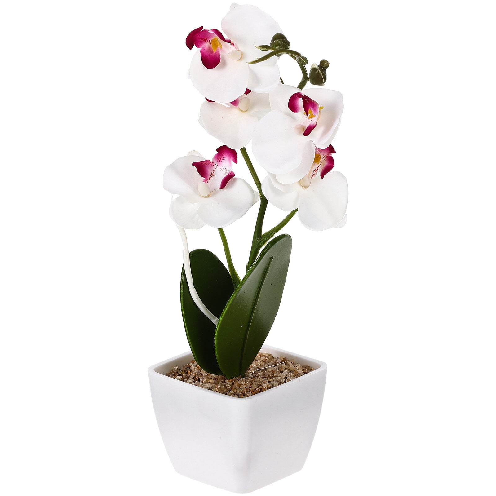 Realistic Artificial Phalaenopsis Faux Flower Orchid in Pot Fake Flowers for Table