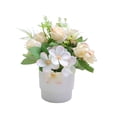thumbnail image 1 of Realistic Artificial Potted Plants Faux Floral Arrangement For Home Office Desk Centerpiece Beige, 1 of 6