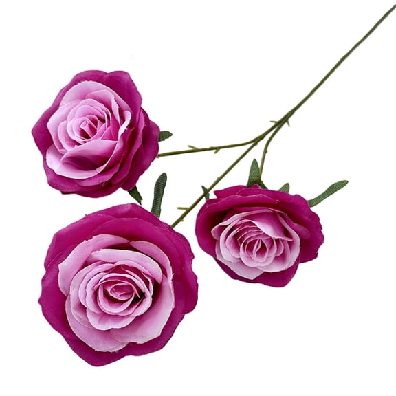 Realistic Artificial Red Roses, Faux Silk Rose Stems Single Fake Floral Blooms, Hyper-Realistic Craftsmanship Non-Fading Roses for Anniversary Valentine's Day Wedding Home Decor,Deep rose red