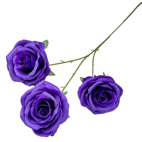 Realistic Artificial Red Roses, Faux Silk Rose Stems Single Fake Floral Blooms, Hyper-Realistic Craftsmanship Non-Fading Roses for Anniversary Valentine's Day Wedding Home Decor,Dark purple