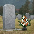 thumbnail image 1 of Realistic Artificial Rose Cemetery Flowers - 28" Memorial Arrangement with Vase, All-Weather UV Resistant for Gravesite Decor & Special Occasions, 1 of 4