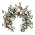 thumbnail image 1 of Realistic Artificial & Rose Greenery Garland For Wedding Table Chair Decor Faux Botanical Vine With Lifelike Leaves For Rustic Arch Centerpiece Arrangement, 1 of 9