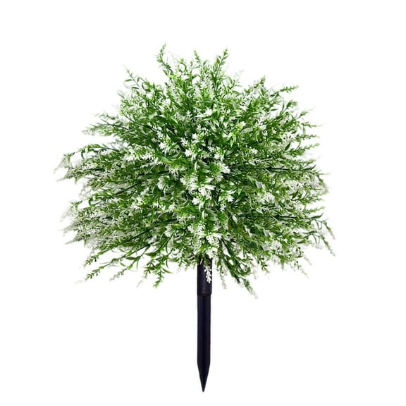 Realistic Artificial Shrub with Ground Spikes for Indoor and Outdoor Decoration, Plastic Green Plant for Garden, Courtyard, and Patio