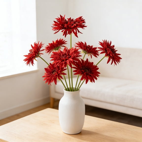 Realistic Artificial Transvaal Gerbera Daisy Flower | Single Stems Fake Flower for Home Decor, Wedding Bouquets, Table Centerpieces & Office Decoration