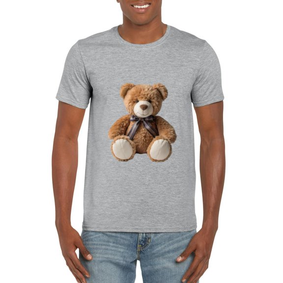 Realistic Artwork Of A Cute Teddy Bear Bear With A Bow T-Shirt, for men & women, up to size 5XL
