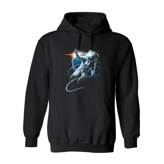 Realistic Astronaut In Space  Hoodie Men -Image by Shutterstock, Male Small
