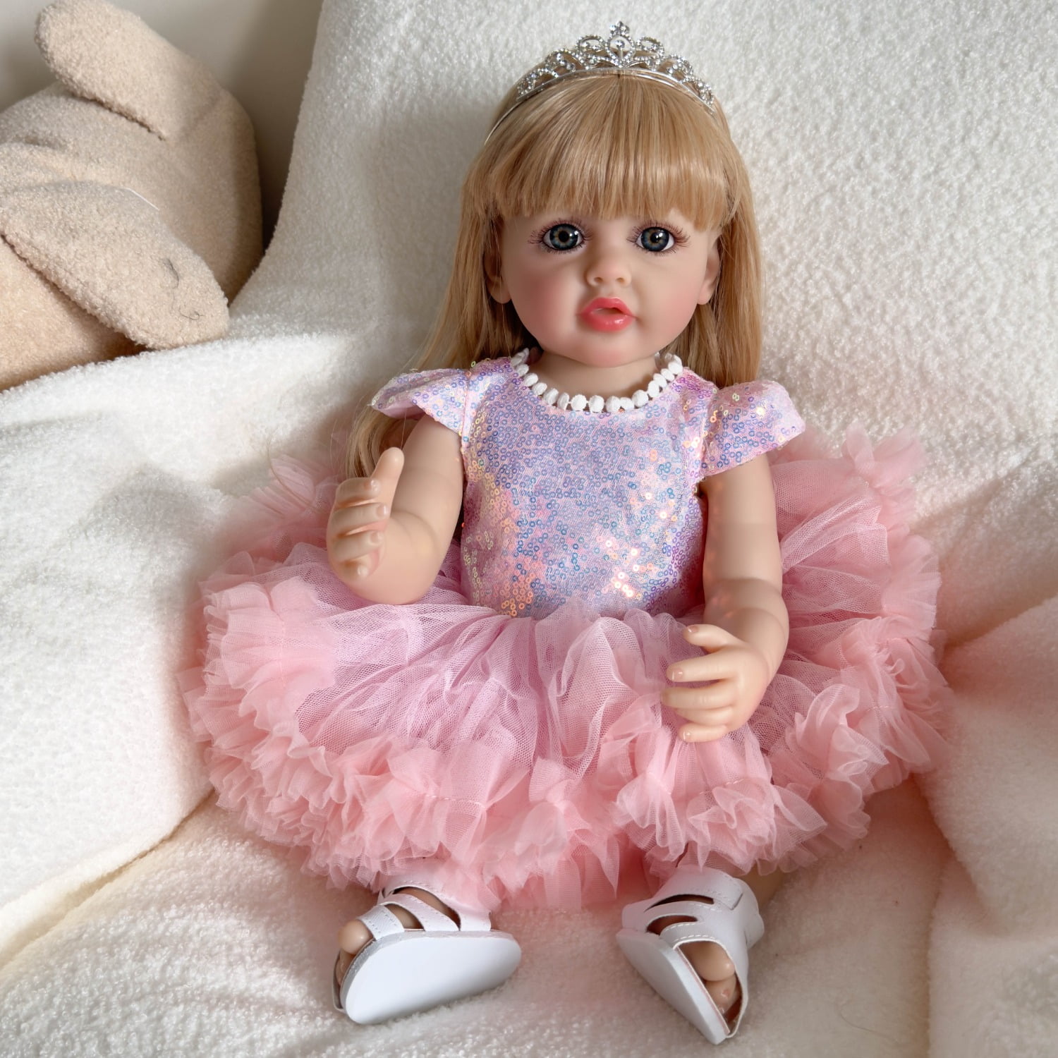 Realistic Baby Dolls Girl 22inch Real Life Reborn Baby Dolls Vinyl Full ...