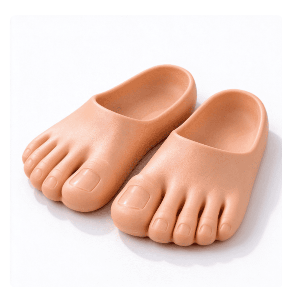 Realistic Barefoot Slippers, Funny Giant Toe Slides with Five Toe ...