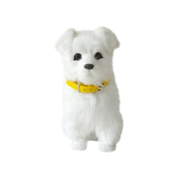 A Realistic Barking Dog Toy With Furry Texture, Electronic Interactive Sound, Plush Stuffed Animal For Home, Office, Desk Decor And Kids Play, Polyester Material, 7In Height
