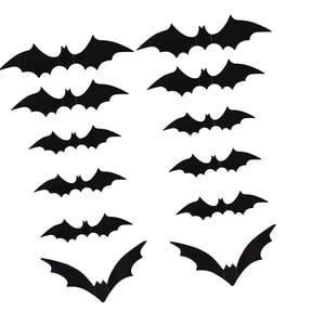 Realistic Bat Wall Decals Waterproof Adhesive PVC Clings Halloween Decorations For Window Wall Mantels Ceiling Display