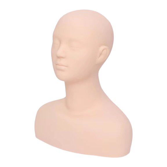 Realistic Beauty Training Head Model For Cosmetology Styling Shoulder Massage Practice NonSlip Base Easy Clean Surfaces
