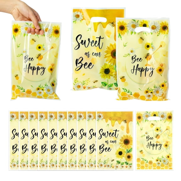 Laffact Realistic Bee Bag with Handle for Summer Party Favors Bags,50Pack