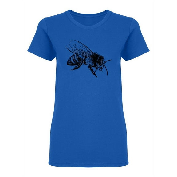 Realistic Bee Sketch Shaped T-Shirt Women -Image by Shutterstock, Female Small