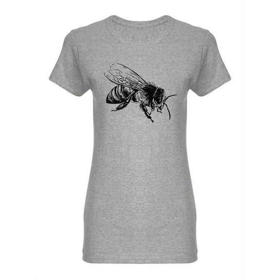 Realistic Bee Sketch Shaped T-Shirt Women -Image by Shutterstock, Female XX-Large