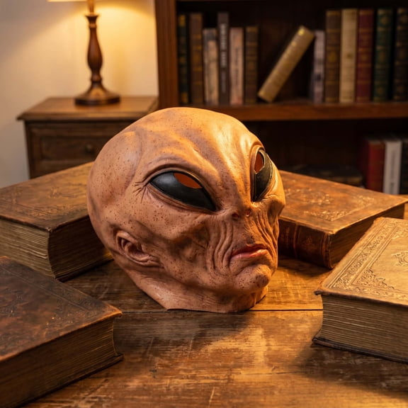 Realistic Big Eyes Alien Mask Full Head Scary Alien Mask For Halloween Party