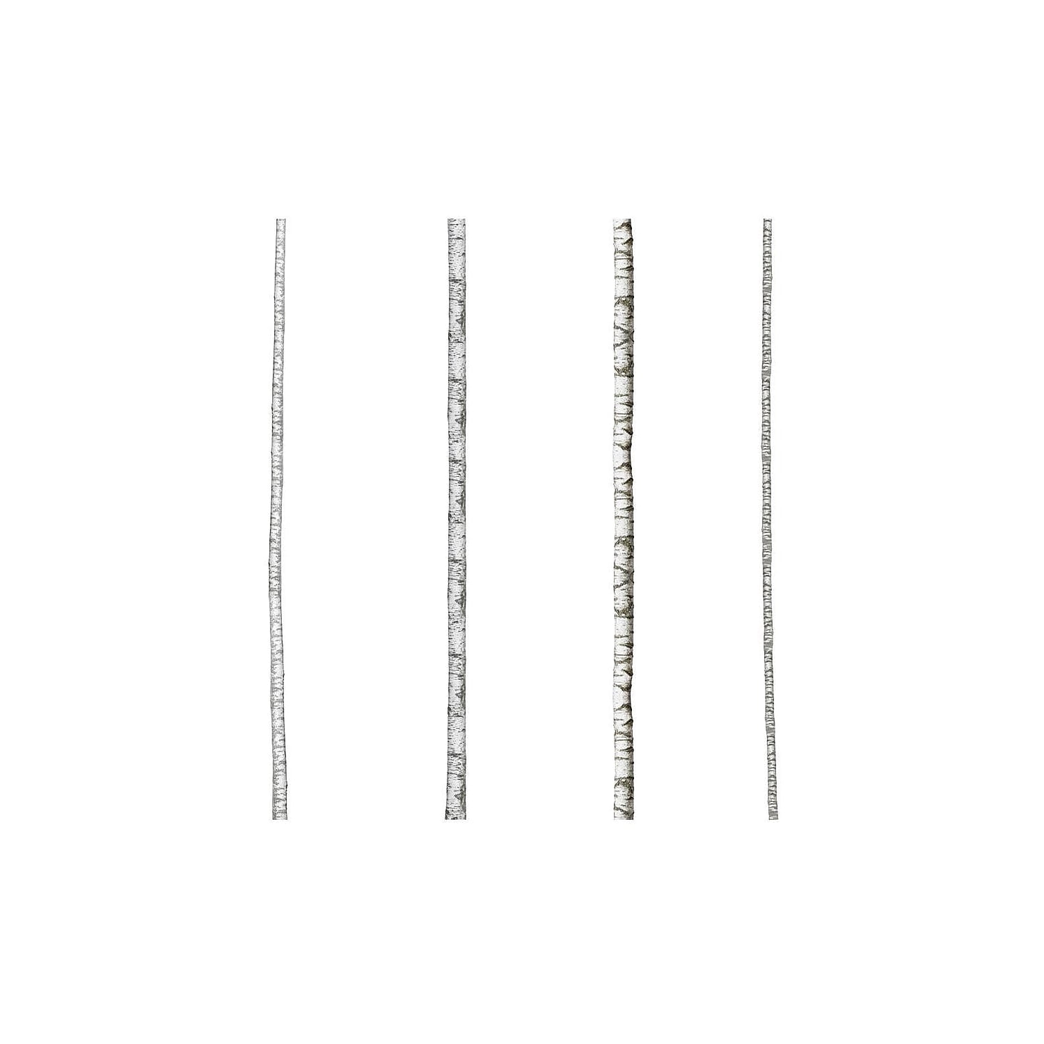 Realistic Birch Trees Peel and Stick Vinyl Wall Decal Set