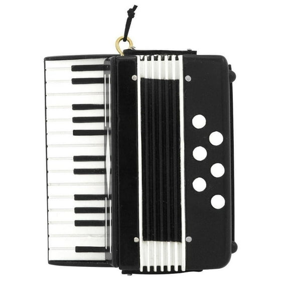 Realistic Black ACCORDION Musical Instrument Christmas Ornament, 2.5" Tall, by Broadway Gifts
