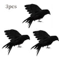thumbnail image 1 of Realistic Black Feathered Crows, Halloween Decoration Props for Yard Garden, Flying Crow Ornaments for Indoor Outdoor Horror Atmosphere, 1 of 7